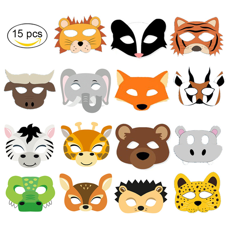 Zoo Party Games - Juego de máscaras de animales para
