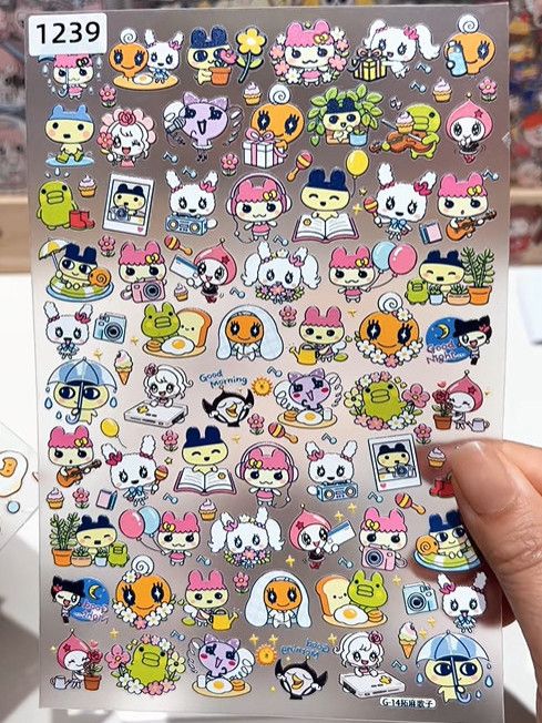 Bandai Model Tamagotchi - Nuevas pegatinas impermeables con relieve de